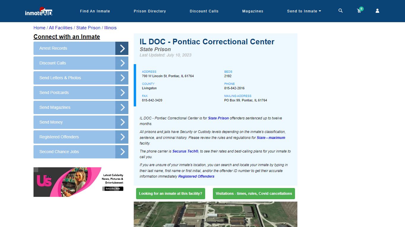IL DOC - Pontiac Correctional Center & Inmate Search - Pontiac, IL
